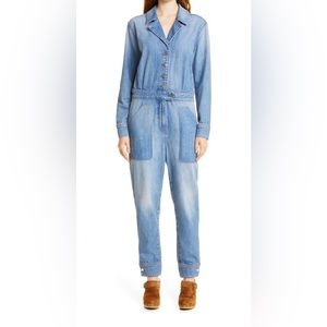 Veronica Beard long sleeve denim jumpsuit